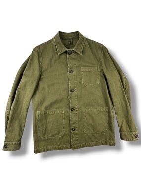 L.B.M. 1911 Olive Garment-Dyed Cotton Chore Jacket IT 48 Medium